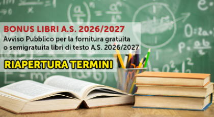 AVVISO PUBBLICO - FORNITURA LIBRI DI TESTO A.S. 2026/2027 - RIAPERTURA TERMINI